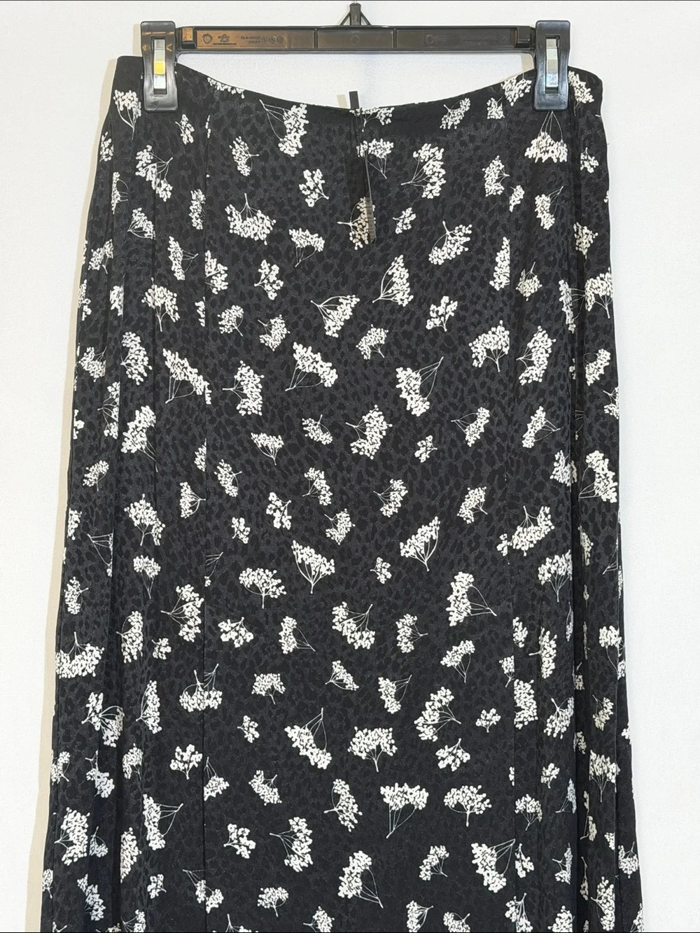NWT Maje Midi Skirt Black Floral Print Size 40 US 12